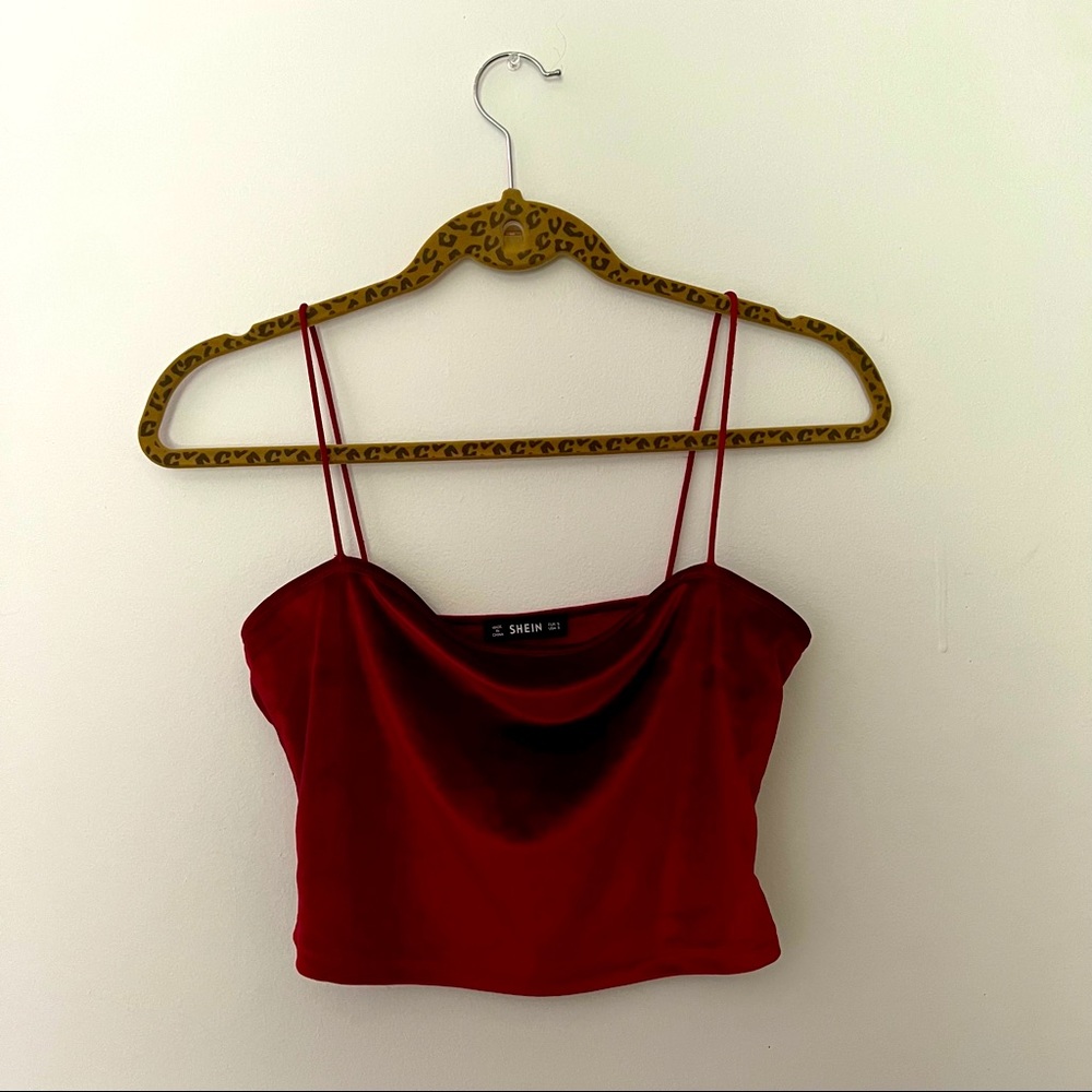 red velvet crop tank